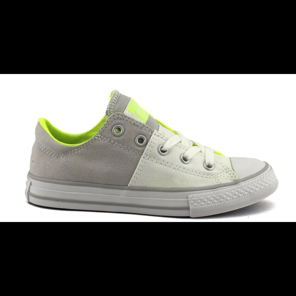 Converse Chuck Taylor All Star Low‎ Top Sneakers Gray White Neon Yellow - Picture 3 of 7
